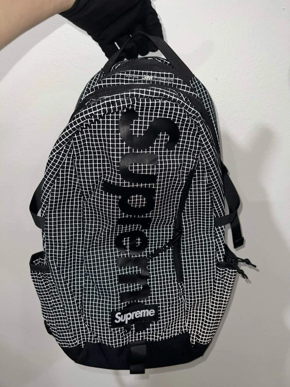 Supreme Black 3M Reflective Backpack SS24 Excellent Condition